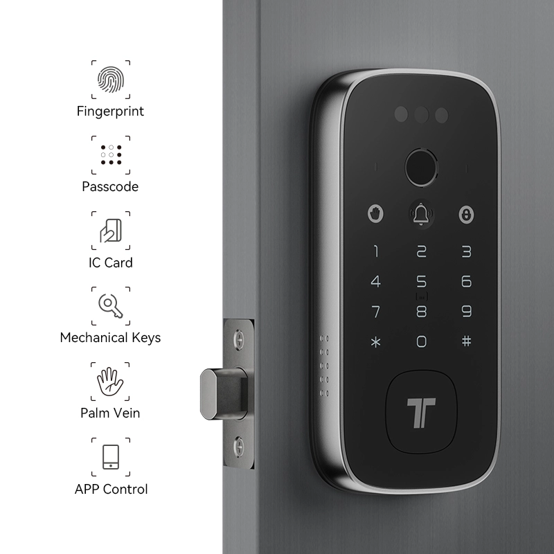  Tenon K10 pro Built-in WiFi Palm Vein Unlock Smart Door Lock with Display and Digital Door Viewer