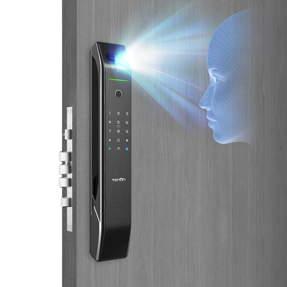 Tenon D7 pro 3D Face Recognition Built-in WiFi Palm Vein Unlock Smart Door Lock with Display And Digital Door Viewer